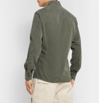 Brunello Cucinelli - Cutaway-Collar Cotton-Corduroy Western Shirt - Green