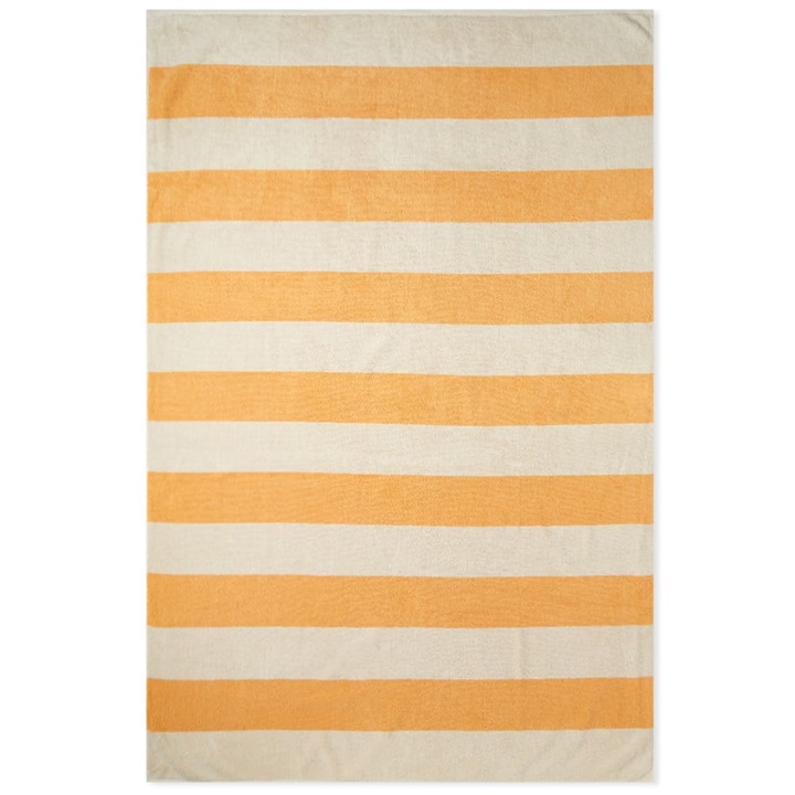 Photo: HAY Frotté Striped Bath Towel in Warm Yellow