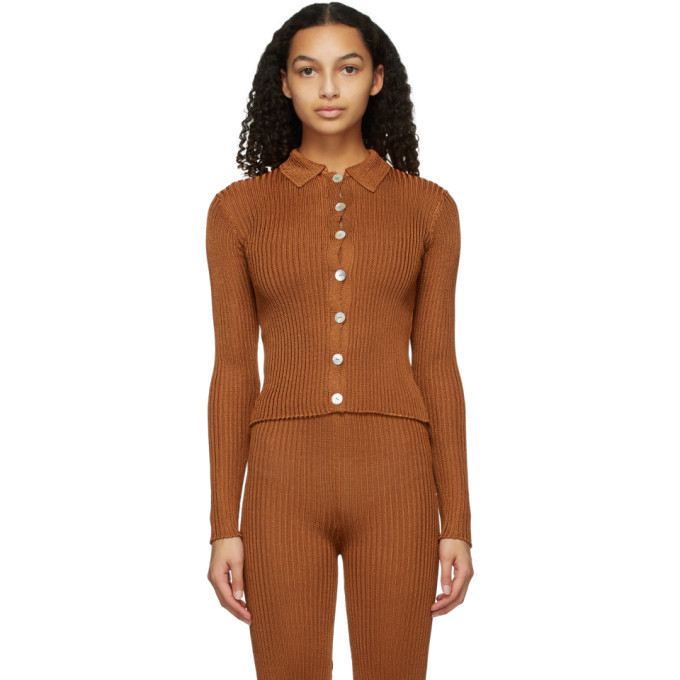 Photo: Calle Del Mar Orange Ribbed Cardigan