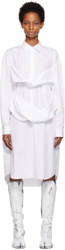 Photo: Comme des Garçons Homme Plus White Paneled Midi Dress