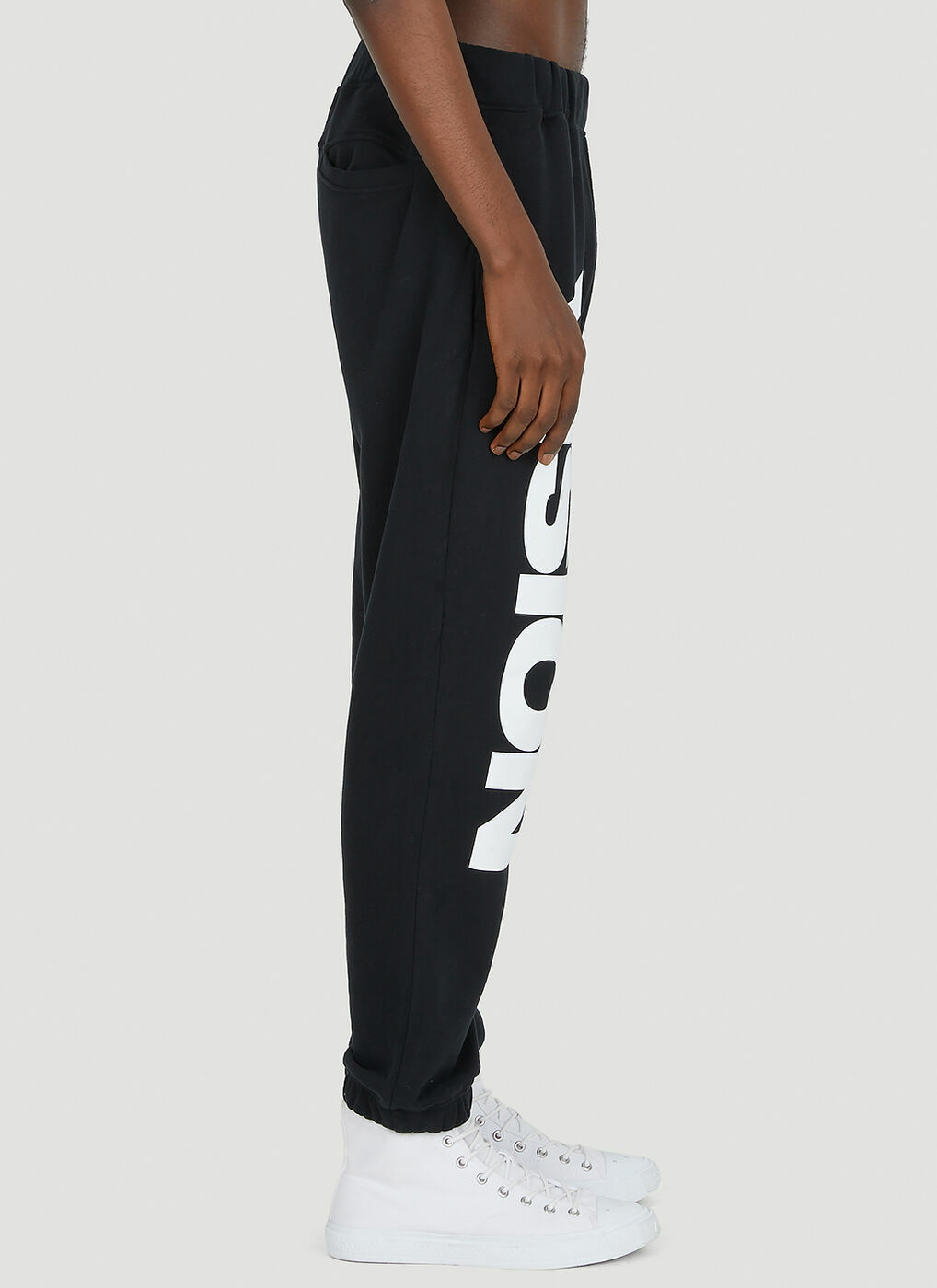 Logo Print Track Pants in Black Vision Streetwear