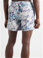 Bather - Rose Garden Straight-Leg Short-Length Printed Recycled Swim Shorts - Blue