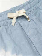 Altea - Martin Straight-Leg Tie-Dyed Linen Drawstring Shorts - Blue