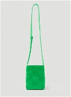 Intreccio Phone Pouch Crossbody Bag in Green