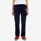 Sporty & Rich Women's NY Crest Velour Track Pants in Navy Cream