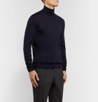 Hugo Boss - Slim-Fit Virgin Wool Rollneck Sweater - Blue