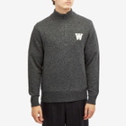Wood Wood Men's AA Half Zip Knit in Charcoal