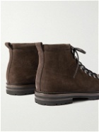 Manolo Blahnik - Caluario Leather-Trimmed Suede Hiking Boots - Brown