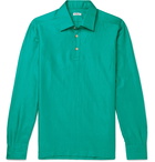 Kiton - Slim-Fit Cotton and Linen-Blend Half-Placket Shirt - Green