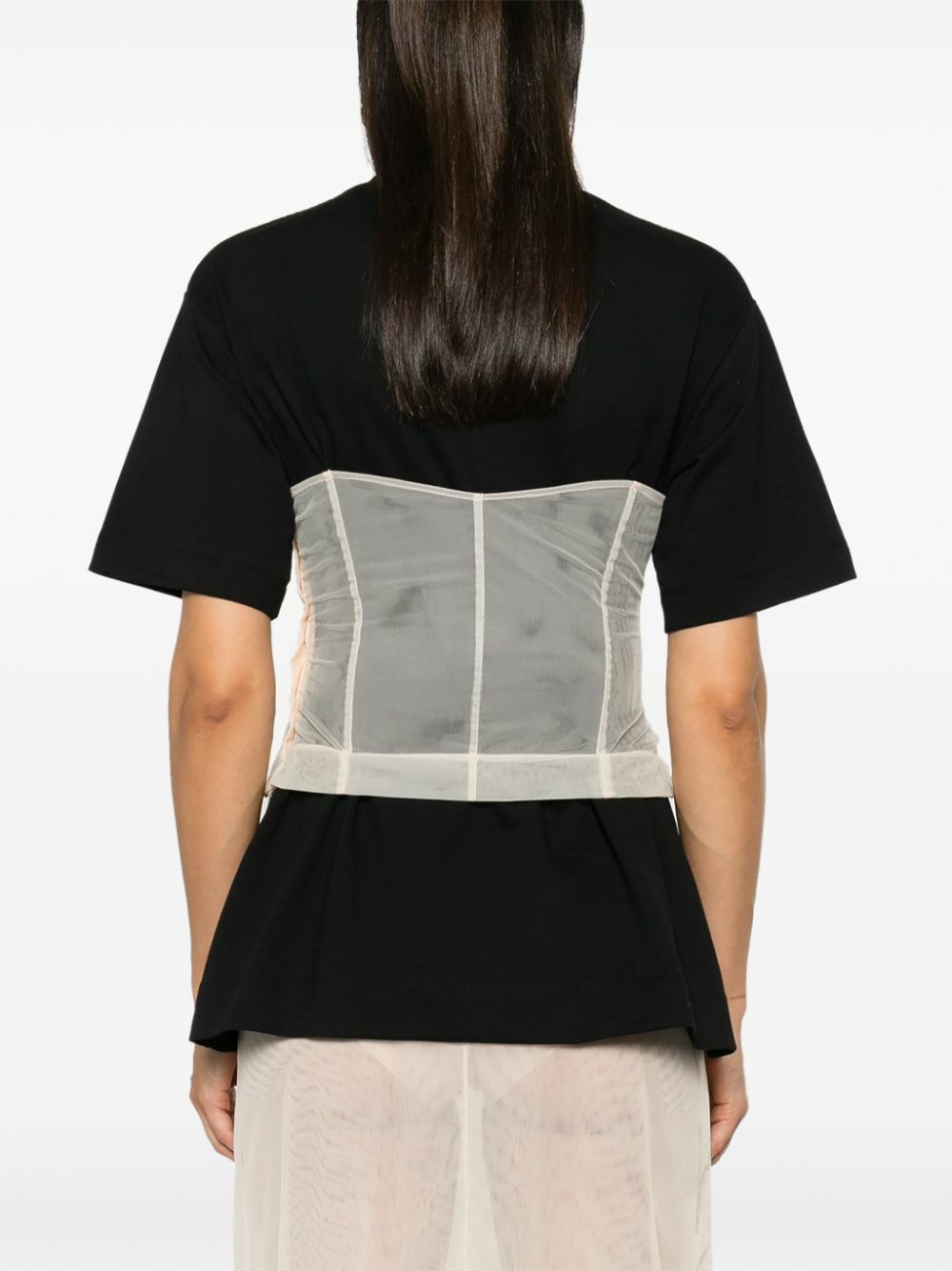 Simone Rocha Black Corset Panel T-Shirt Simone Rocha