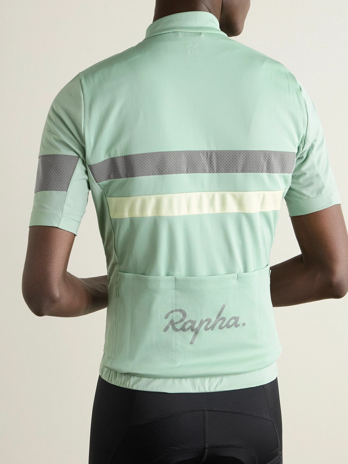 Rapha - Brevet Logo-Print Mesh-Panelled Recycled Cycling Jersey - Blue