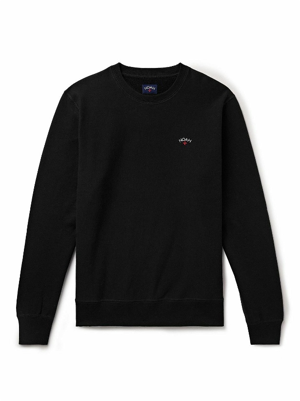 Photo: Noah - Core Logo-Embroidered Cotton-Jersey Sweatshirt - Black