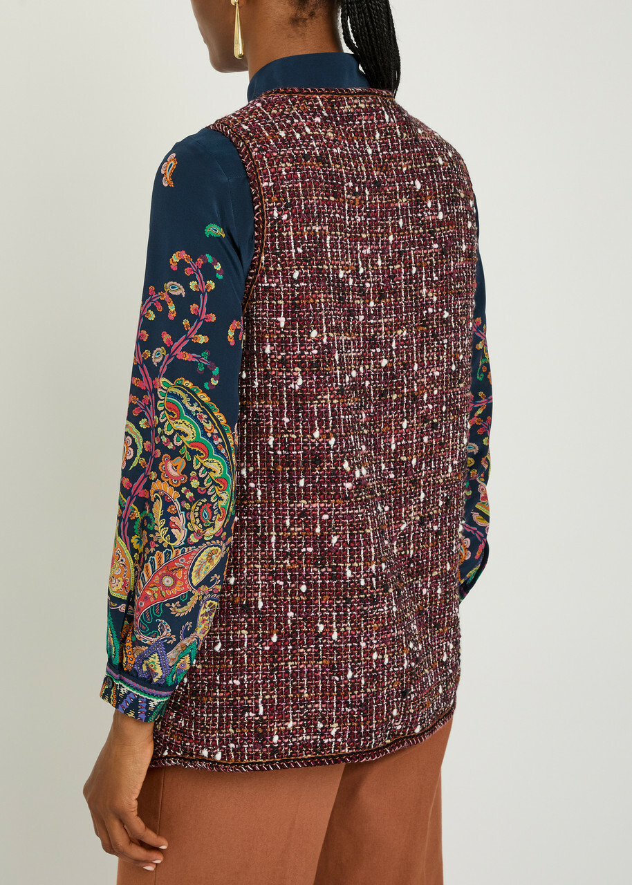 Etro Patterned Bouclé Gilet Multicoloured 1