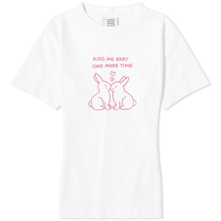 Photo: Vetements Women's Kissing Bunnies Fitted T-Shirt in White