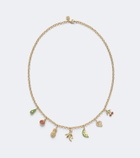 Sydney Evan 14kt gold charm necklace with gemstones