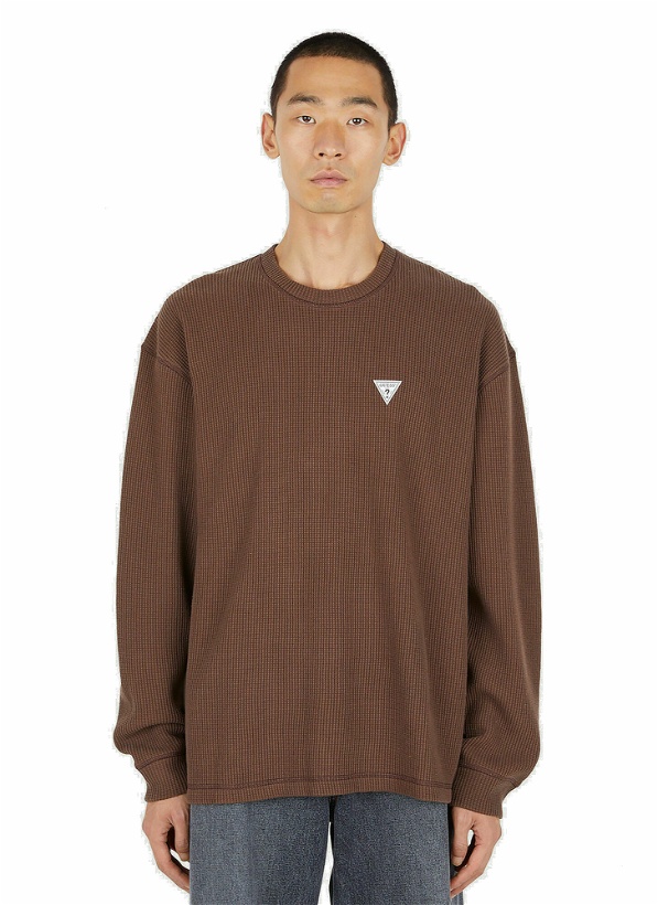 Photo: Crewneck Thermal Long Sleeve T-Shirt in Brown