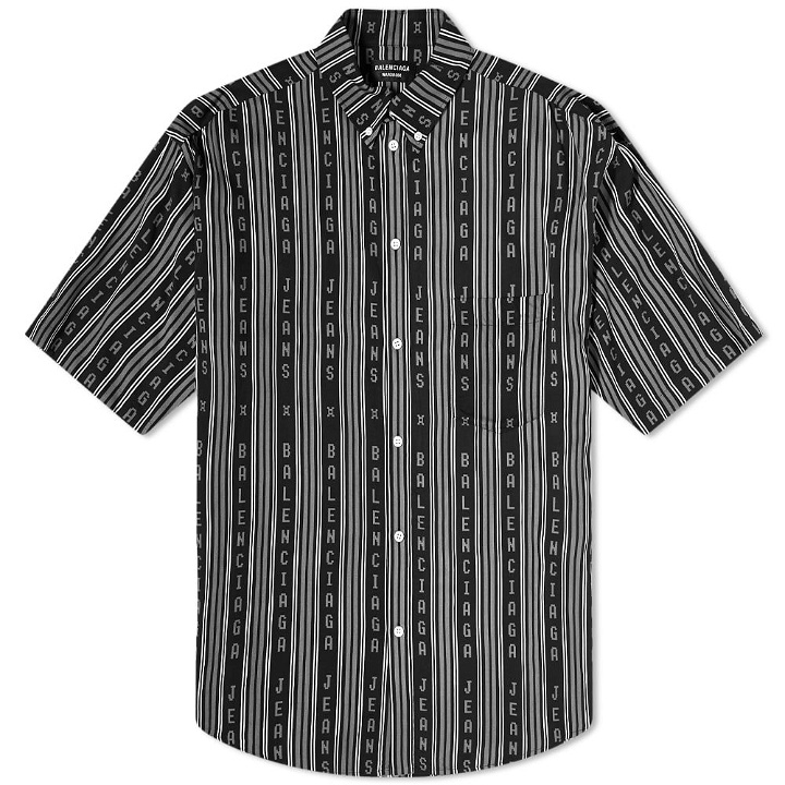 Photo: Balenciaga Short Sleeve Logo Stripe Shirt