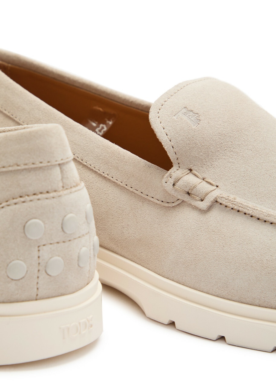 Tods Estivo Suede Loafers Grey