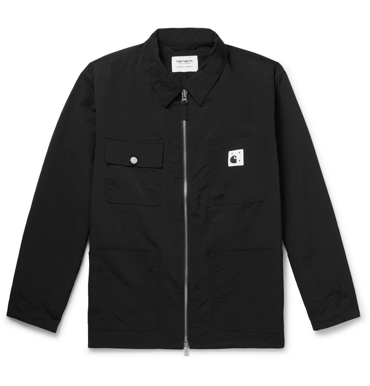 Pop Trading Company Carhartt WIP Michigan Shell Zip Up Chore Jacket Black Pop Trading Company