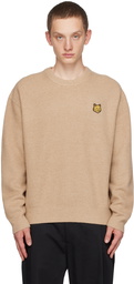 Maison Kitsuné Beige Bold Fox Head Sweater