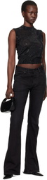 Alexander Wang Black Mock Neck Hotfix Tank Top