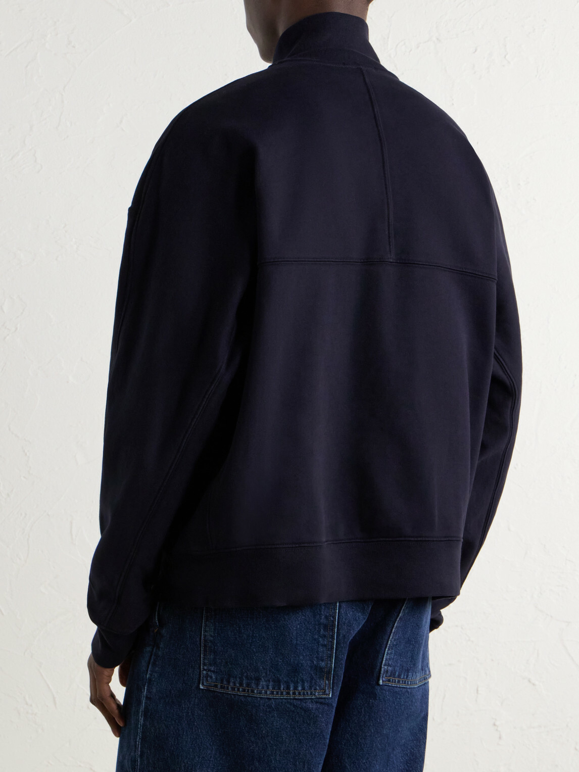AGOLDE - Idris Cotton-Jersey Half-Zip Sweatshirt - Black