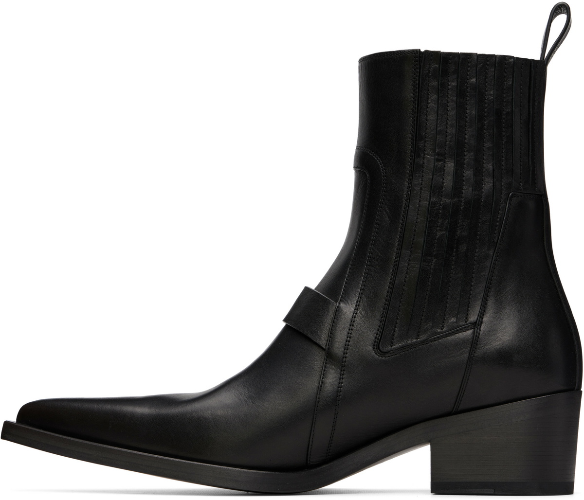 Rick Owens Black Tower Pointed Sliver Boots