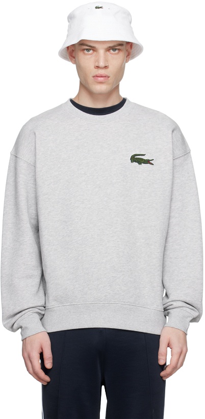 Photo: Lacoste Gray Crocodile Badge Sweatshirt