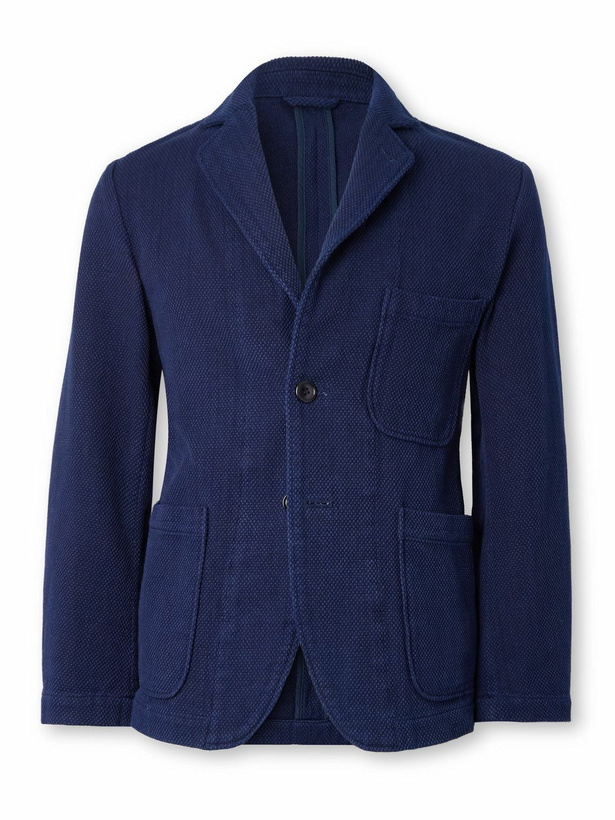 Photo: Blue Blue Japan - Sashiko Indigo-Dyed Cotton Suit Jacket - Blue