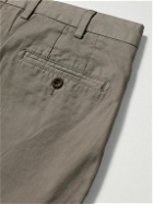 Sid Mashburn - Straight-Leg Garment-Dyed Cotton-Twill Trousers - Brown