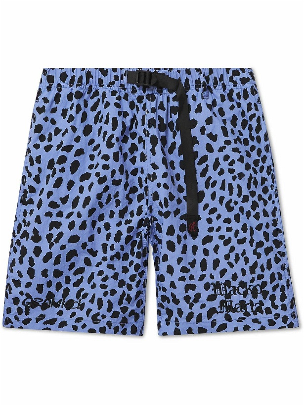Photo: Wacko Maria - Gramicci Straight-Leg Belted Leopard-Print Nylon Shorts - Purple