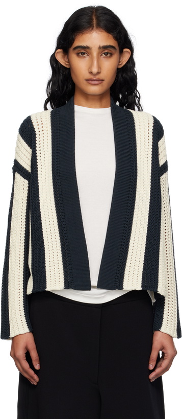 Photo: Weekend Max Mara Navy & White Gabon Cardigan