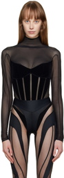 Wolford Black Mugler Edition Bodysuit