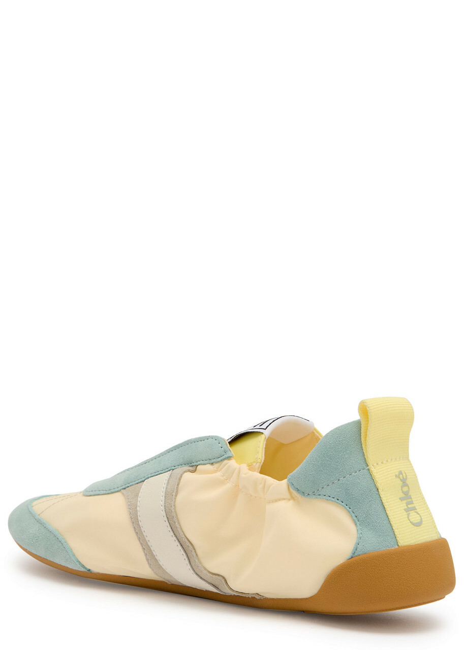 Chloe Kick Panelled Nylon Sneakers Yellow