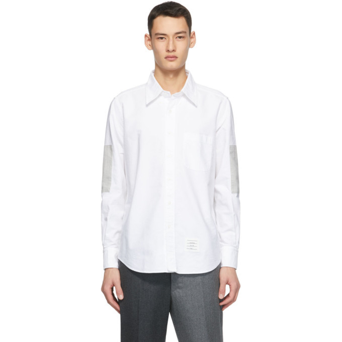 Photo: Thom Browne White Oxford Elbow Patch Shirt