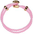 Versace Pink & Gold Rubber Medusa Bracelet