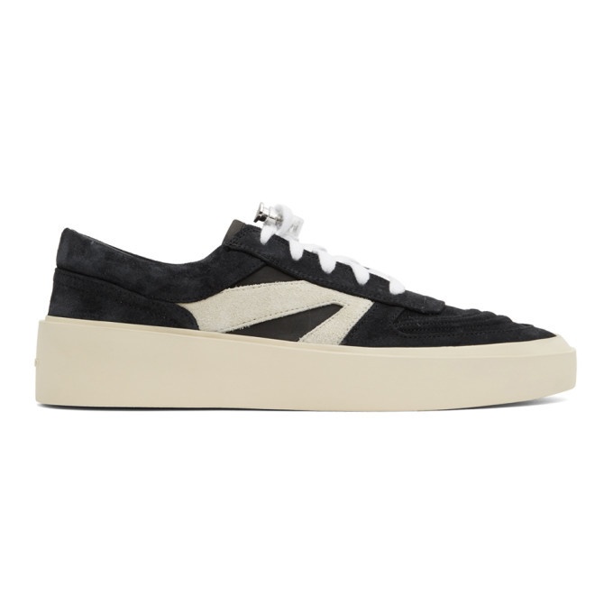 Photo: Fear of God Black and Grey Skate Low Suede Sneakers