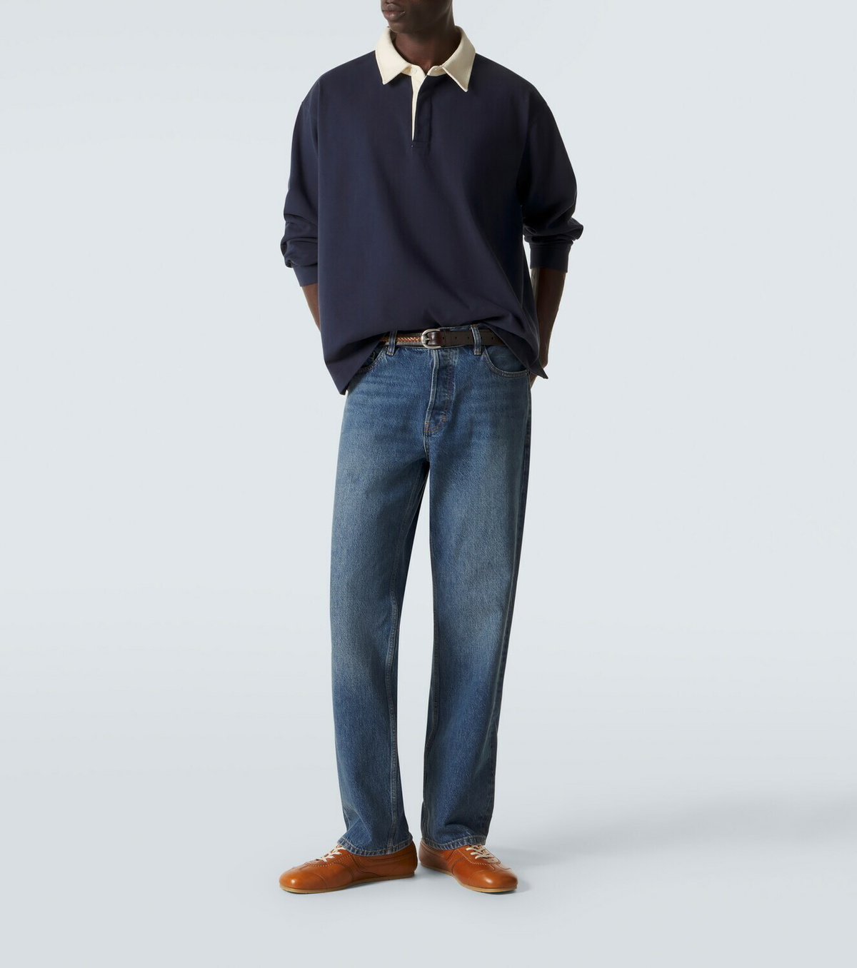 Frame Cotton jersey polo sweater
