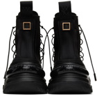 Wooyoungmi Black Double Lace High-Top Sneakers