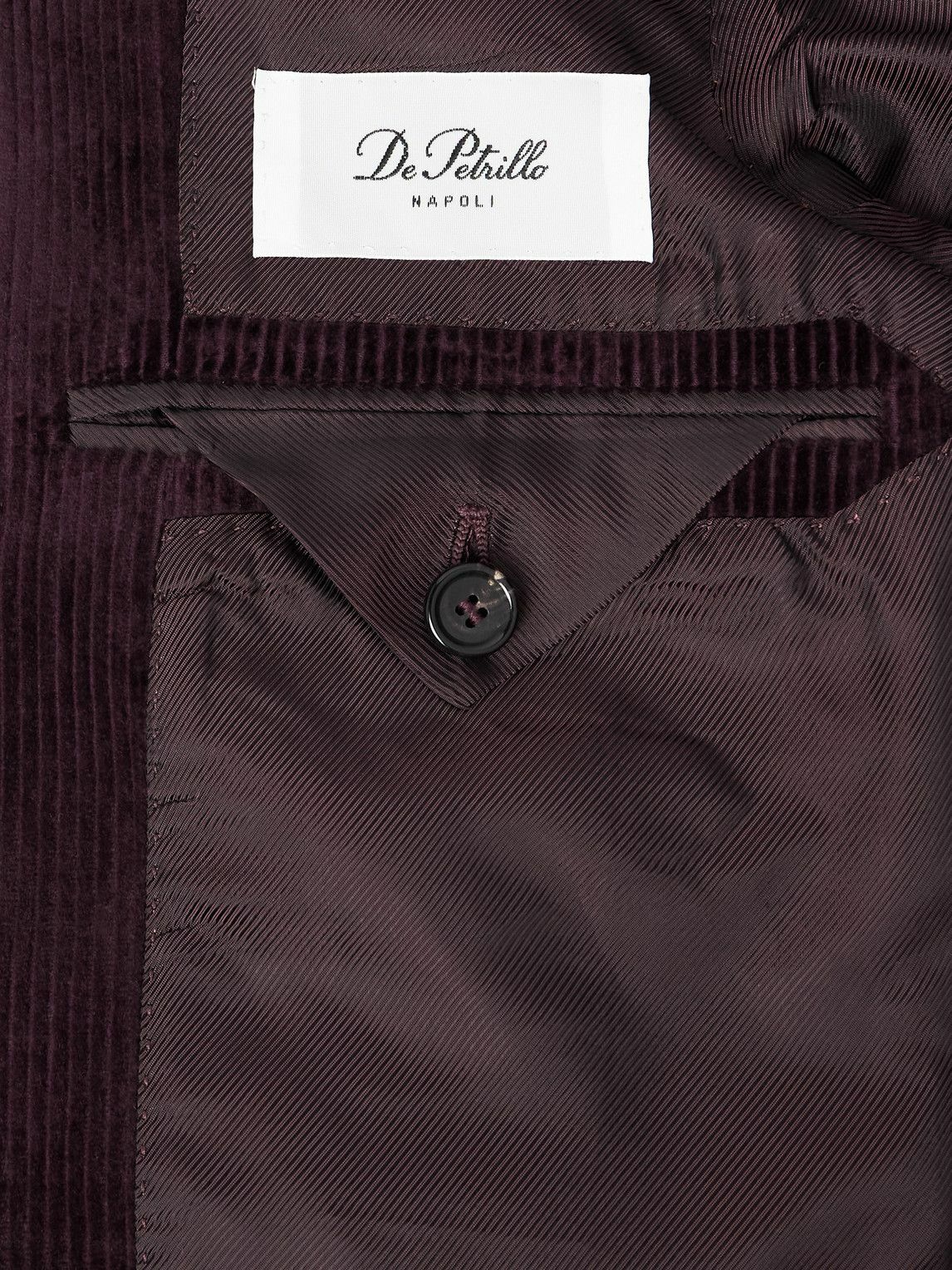 De Petrillo - Posillipo Slim-Fit Cotton-Blend Corduroy Suit Jacket - Burgundy