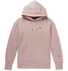 CHAMPION - Logo-Embroidered Fleece-Back Cotton-Blend Jersey Hoodie - Pink