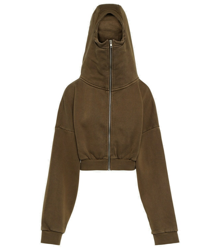Photo: Entire Studios Cropped zip-up cotton hoodie