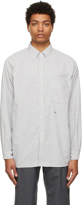 Photo: Nanamica Navy Button Down Stripe Wind Shirt