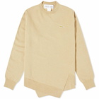 Comme des Garçons SHIRT Men's x Lacoste Asymmetric Crew Knit in Camel