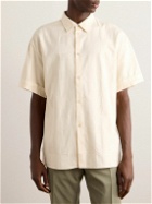 A Kind Of Guise - Elio Checked Cotton and Silk-Blend Twill Shirt - Neutrals