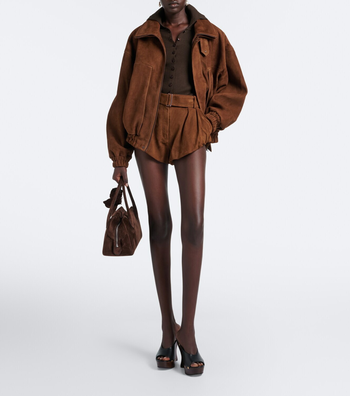 Magda Butrym Suede bomber jacket