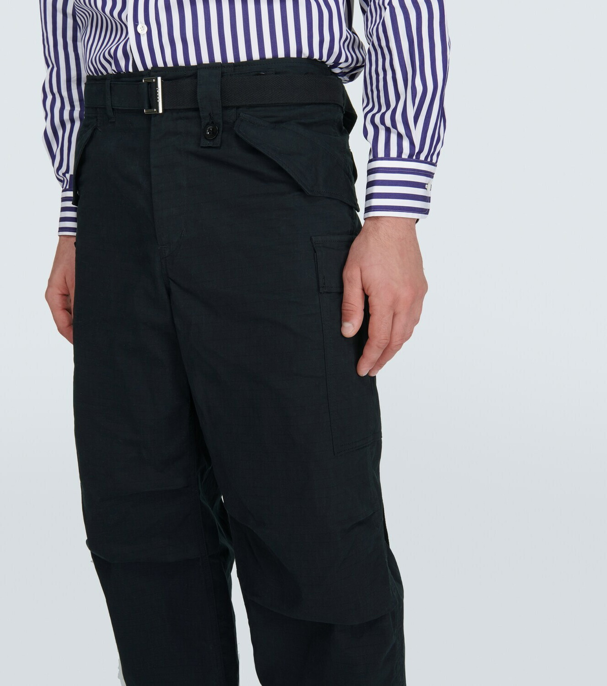 Sacai Black Polyester Casual Pants