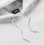 Stüssy - Logo-Print Fleece-Back Cotton-Blend Jersey Hoodie - Gray