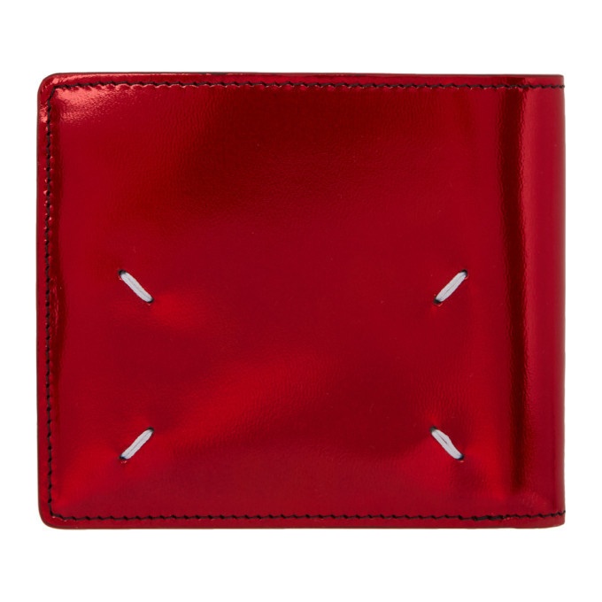 Photo: Maison Margiela Red Metallic Leather Bifold Wallet