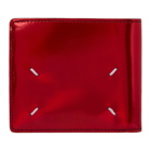 Maison Margiela Red Metallic Leather Bifold Wallet